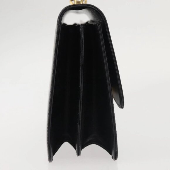 GUCCI Hand Bag Leather Black Gold Auth ep10849 - Picture 7 of 16